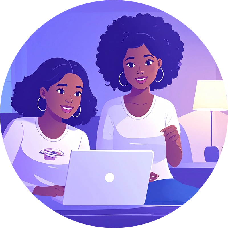 Parent and child exploring careers together