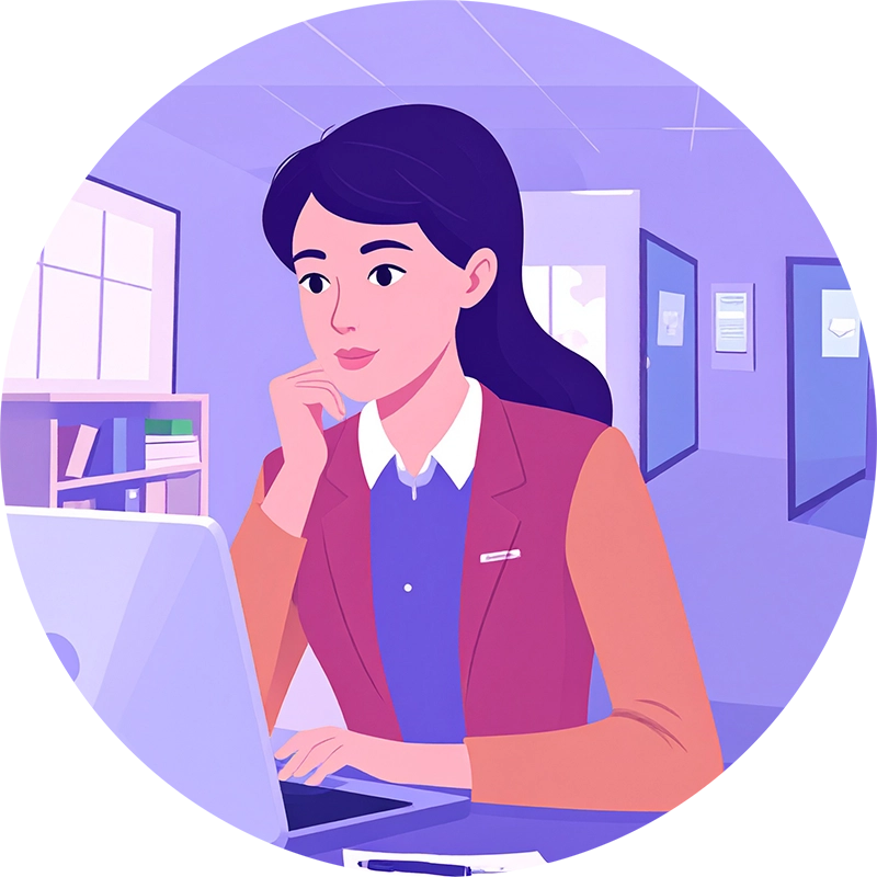 School counselor reviewing student career profiles